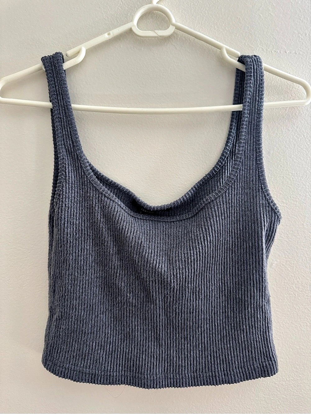 Ribbed Tank Top in Blue Like New